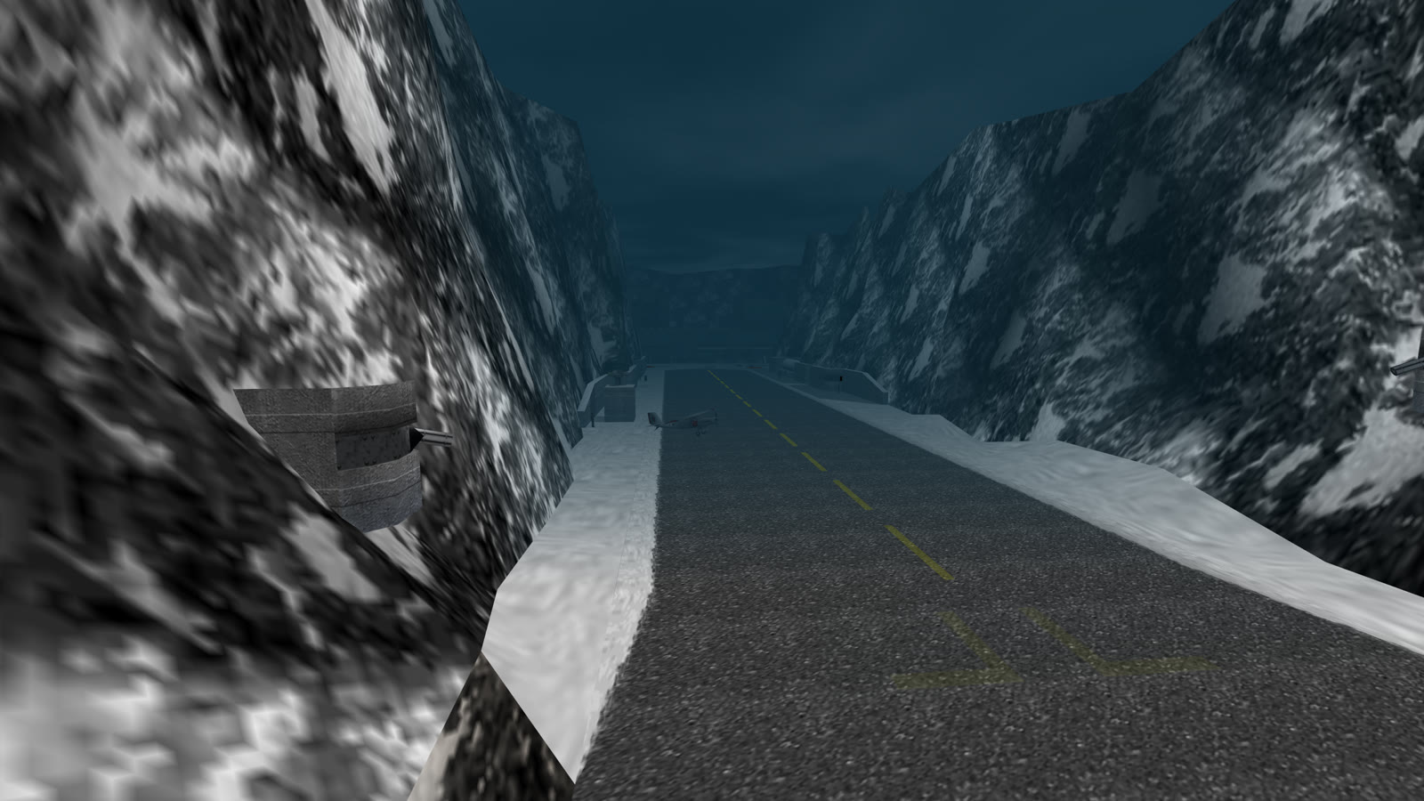 Runway, rendered by the port (v0.4.0 intro attract)