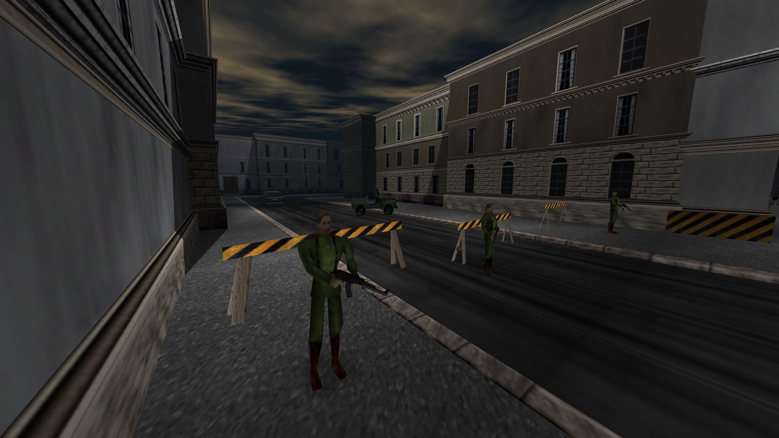 Streets, rendered by the port (v0.4.0 intro attract)